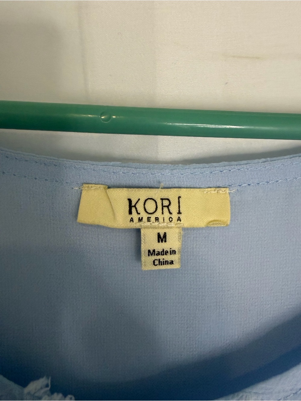 3/$20 Kori Light Blue Textured Dot Long Sleeve Blouse - Picture 3 of 6
